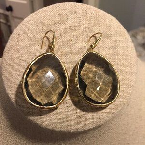 STELLA & DOT GOLD AND GREEN EARRINGS